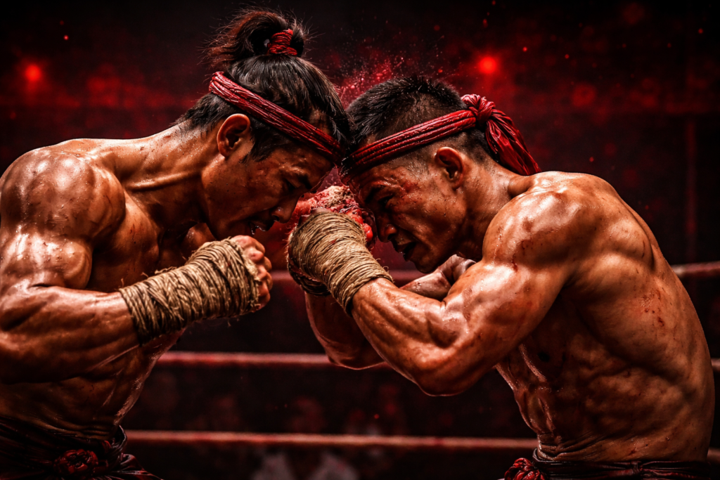 choc violent dans un match de lethwei